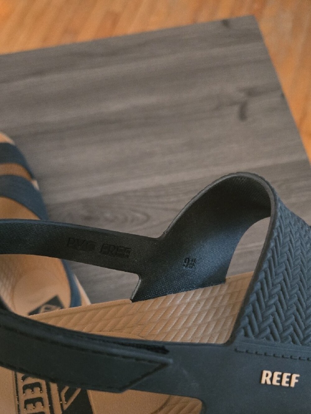 Reef Two-strap Black Sandals with Tan Footbed - Picture 10 of 12